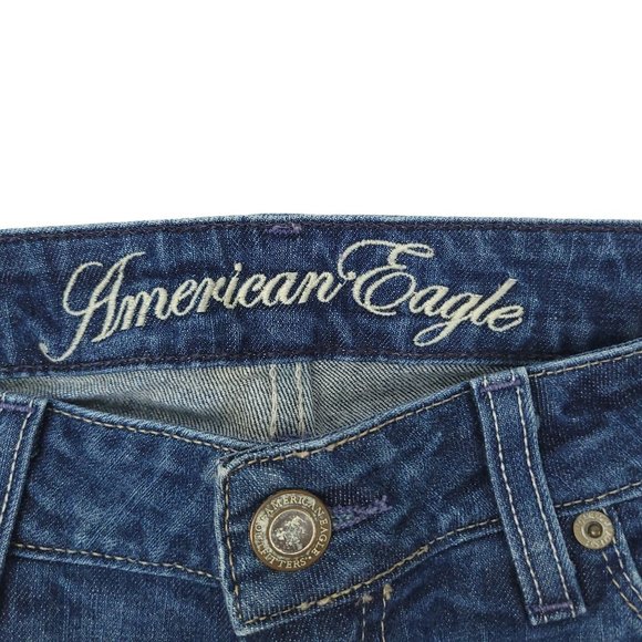 American Eagle Skinny Low Rise Jeans Womens Size 2 Medium Wash Denim - Picture 7 of 9